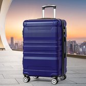 Hard Shell Handbagage -Hardside Expandable Spinner Wheel Bagage koffer met TSA-slot en universeel wiel -afmeting 41x26x65 cm - Blauw