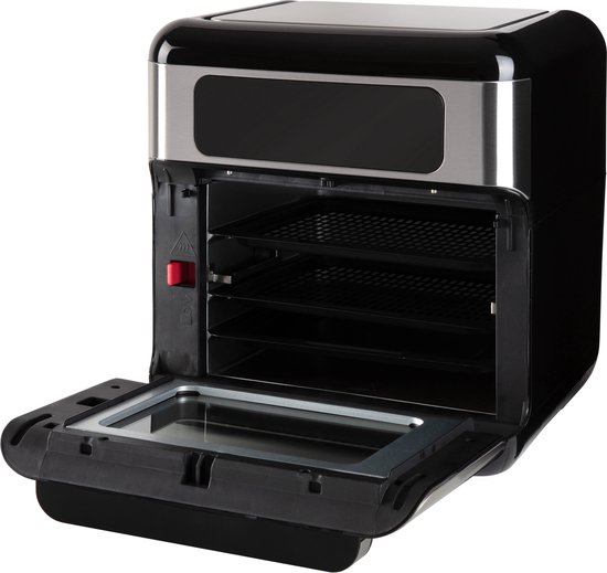 Inventum GF1200HLD - Airfryer oven - Hetelucht friteuse - 12 liter - 8 programma's - 5 accessoires - 80 tot 200°C - 1500 watt - Zwart/RVS - Inventum