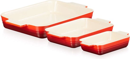 Le Creuset - Ovenschaal Classic Kersenrood - Set van 3 Stuks