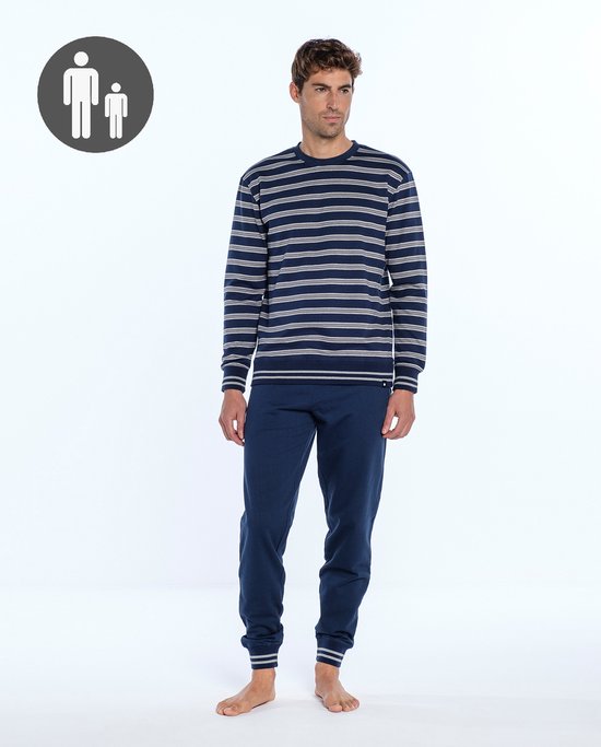 sesto senso Herenpyjama, lange katoenen pyjama, lange mouwen, shirt, pyjamabroek met zak, L sesto senso Herenpyjama, lange katoenen pyjama, lange mouwen, shirt, pyjamabroek met zak, L