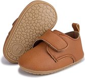 Babyschoentjes  – Eerste loopschoentjes -  PU Leer completebabyuizet - schoentjes voor Meisjes en Jongens  - 0-6 Maanden (11cm) - Bruin