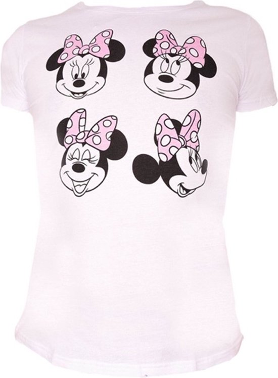 Disney dames shirt Minnie Mouse Faces, wit, maat XL