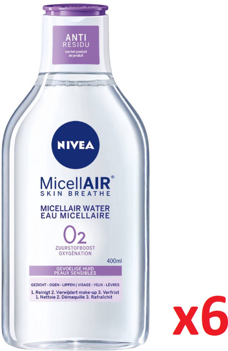 NIVEA - Micellair Water - Voor De Gevoelige Huid - 400ml x6