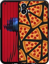 Nothing Phone (1) Hoesje Zwart Pizza Party - Designed by Cazy