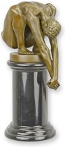 Bronzen beeld - Naakte man - erotische sculptuur - 27,7 cm hoog