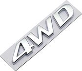 Auto Embleem 4WD Zilver Chroom - Zelfklevende Badge - 4WD Embleem - Alle Automerken / Universeel - 4 Wheel Drive - Auto Accessoires