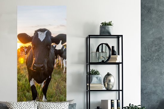 Poster Koeien - Zon - Hek - 80x160 cm