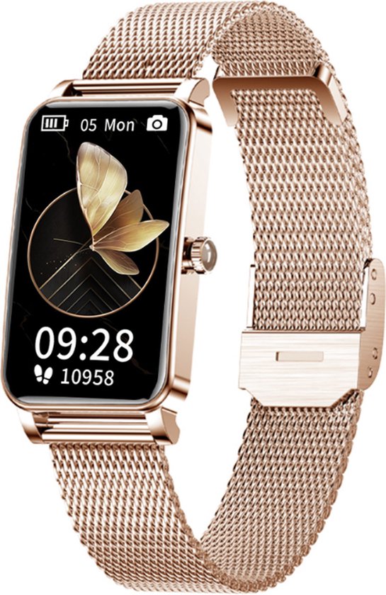 Avalue® Luxe Smartwatch Dames – Watch geschikt voor iOS, Android & HarmonyOS toestellen – Rosé Goud