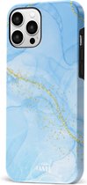 xoxo Wildhearts Marble Blue - Double Layer - Hoesje geschikt voor iPhone 11 Pro Max hoesje - Marmer hoesje - Shockproof case - Beschermhoesje geschikt voor iPhone 11 Pro Max case - Blauw