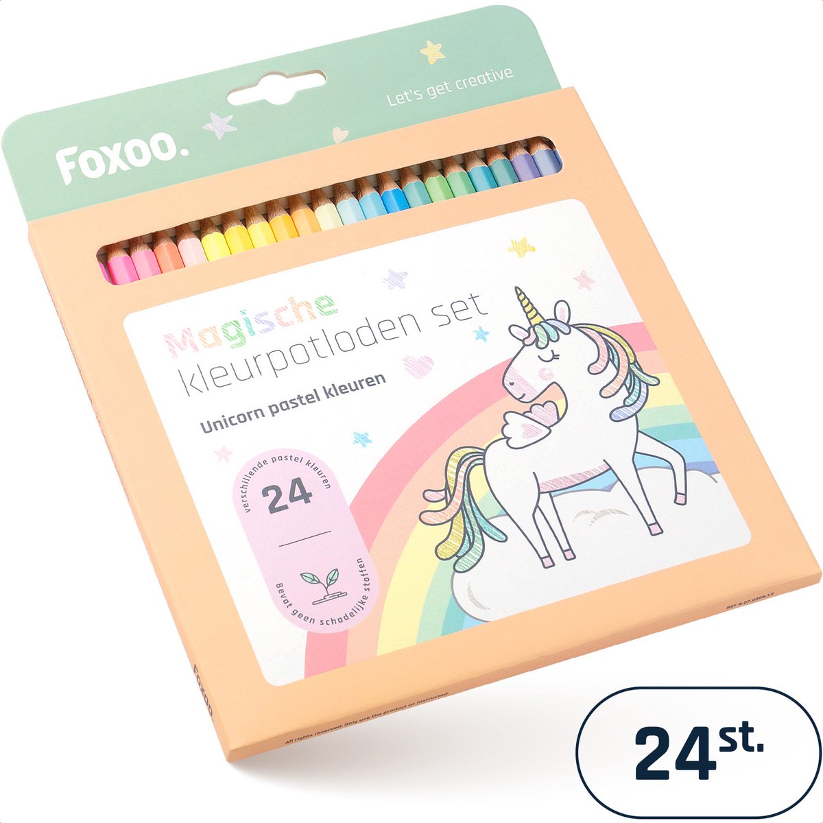 Eenhoorn Kleurpotloden – 24 Kleur Potloden in Pasteltinten – HB – Unicorn Pastel Kleuren