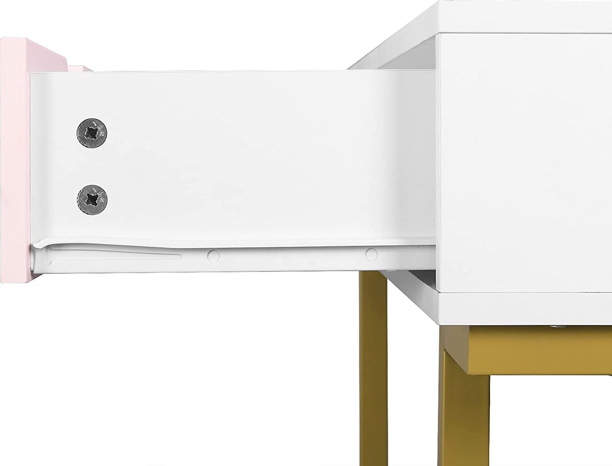 Kaptafel met 3 kleuren LED verlichte spiegel, make-up kaptafel set met lade, kaptafel met gewatteerde kruk voor slaapkamer, make-up kamer (kleur: grijs, maat: 80cm/31.5in