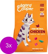 3x Edgard & Cooper Kattenvoer Adult Kip 4 kg