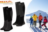 Heat Essentials - Ski Sokken 39-42 - Zwart - 2 Paar - Unisex - Extra Ondersteuning en Demping - Warme Sokken met Wol - Skisokken Heren - Skisokken Dames - Wintersport Sokken - Huissokken - Compressie sokken