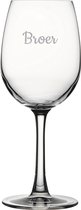 Gegraveerde witte wijnglas 36cl Broer