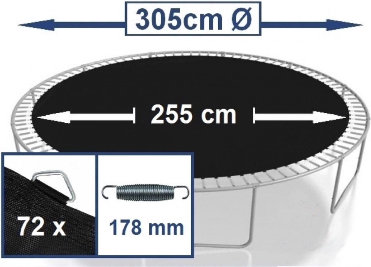 Springmat voor trampoline frame-diameter 305cm (72)/18cm