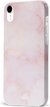 xoxo Wildhearts Marble Dusty Pink - Single Layer - Hardcase hoesje geschikt voor iPhone Xr hoesje roze - Roze shockproof case geschikt voor Apple iPhone Xr hoesje marmer - Roze