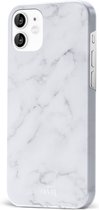 xoxo Wildhearts Marble White Lies - Single Layer - Hoesje geschikt voor iPhone 12 hoesje - Marmer hoesje - Shockproof case - Beschermhoesje geschikt voor iPhone 12 case - Wit