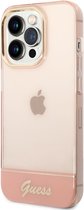 Guess Translucent Back Case - Geschikt voor Apple iPhone 14 Pro Max (6.7") - Roze