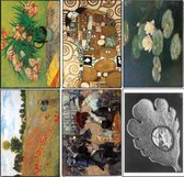 6 Luxe Kunst Wenskaarten - Wereldberoemde Meesters - Ansichtkaarten - 10 x 10,5cm - 6 kaarten in een mapje - Gratis verzonden