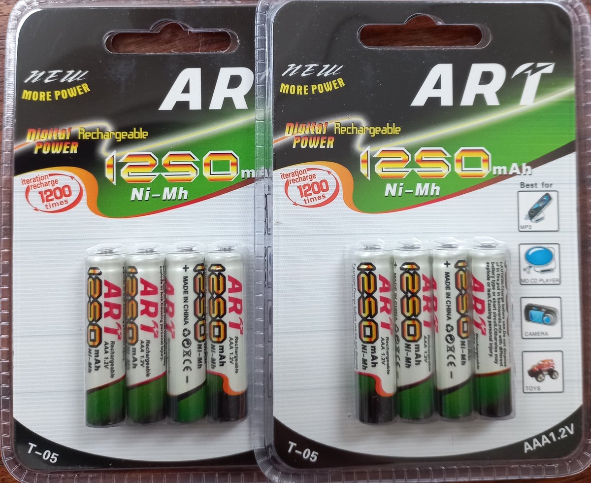 AAA-8 stuks-oplaadbare-1250mAh-batterij-rechargeable