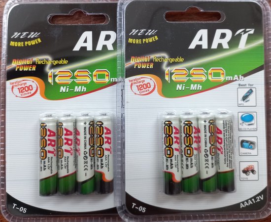 Verward Kleuterschool Golf AAA-8 stuks-oplaadbare-1250mAh-batterij-rechargeable | bol.com