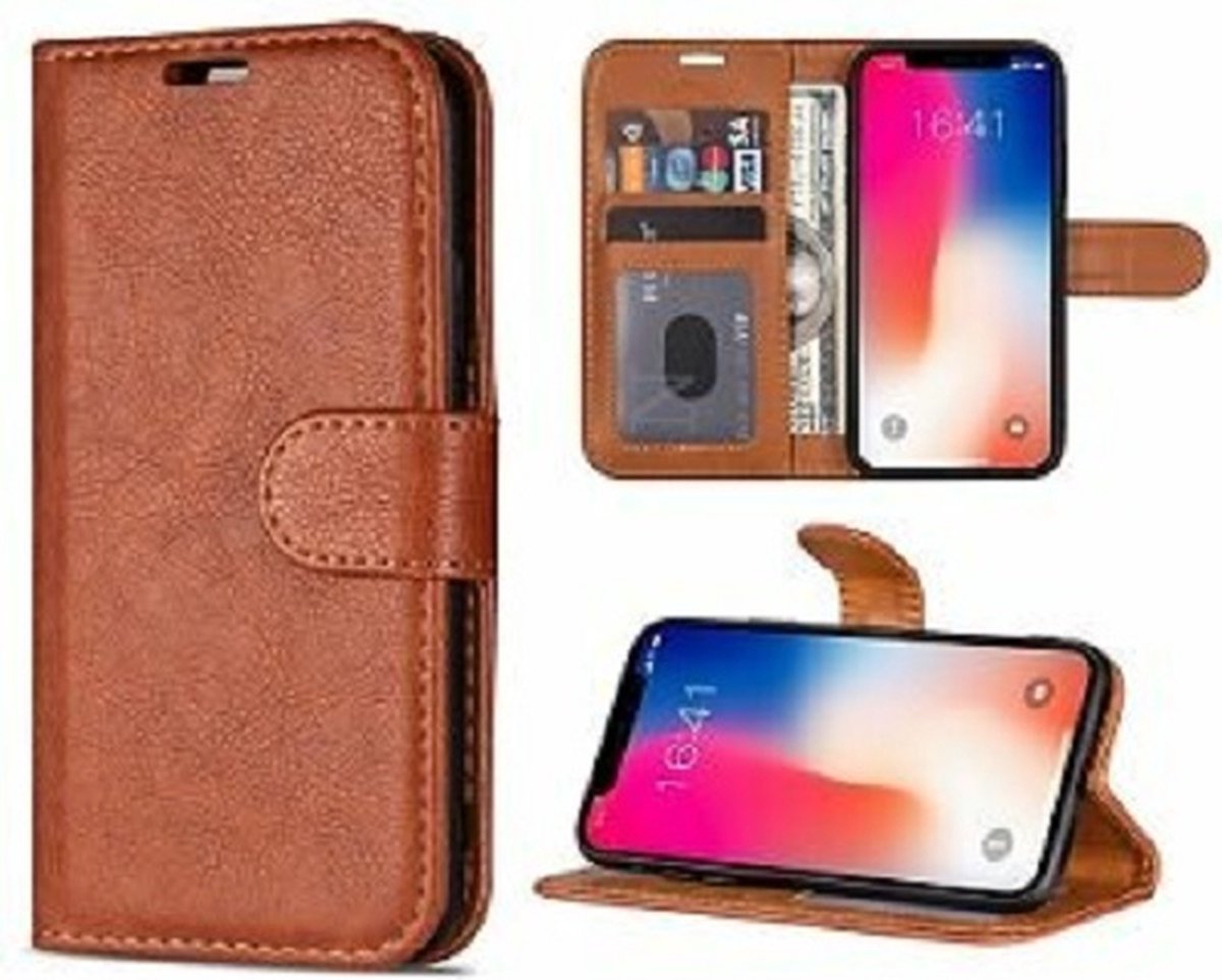 Samsung A31 Hoesje Met Pasjeshouder Bookcase Bruin
