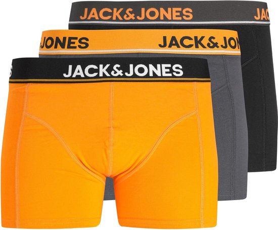 Jack & Jones Junior Effen Boxershorts Jongens Trunks JACGREG 3-Pack Oranje - Maat 140