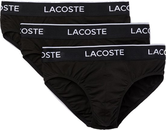 Lacoste Black Mens Culottes décontractés Zwart 3-Pack - Taille S
