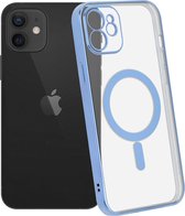ShieldCase geschikt voor Apple iPhone 12 / 12 Pro hoesje transparant Magneet metal coating - blauw