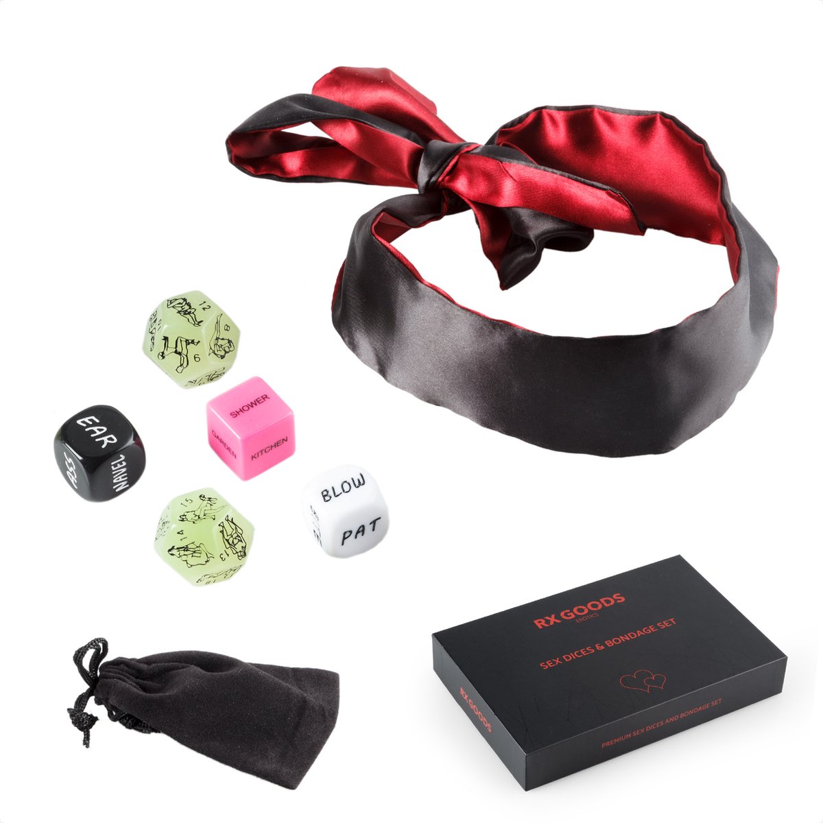 RX Goods Erotische Seks Dobbelstenen Set met Bondage – Kamasutra Spel Volwassenen - Sex Speeltjes - Cadeau