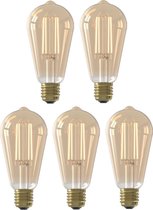 5 stuks Calex LED Rustieklamp ST64 E27 3.5W 250lm 2100K Goud Dimbaar
