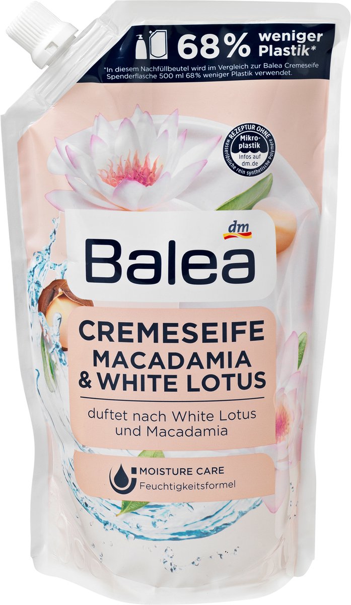 Balea Vloeibare Zeep Cream Soap White Lotus & Macadamia, 500 ml