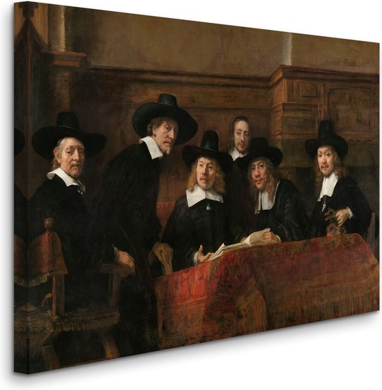 Les gardiens de la guilde des drapiers d'Amsterdam, connus sous le nom de «maîtres de l'acier», Rembrandt van Rijn, 1662 Impression sur toile