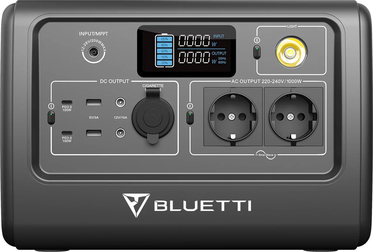 BLUETTI - EB70 - Portable Power Station - draagbare krachtcentrale - battery backup - Charger - 1000W 716Wh