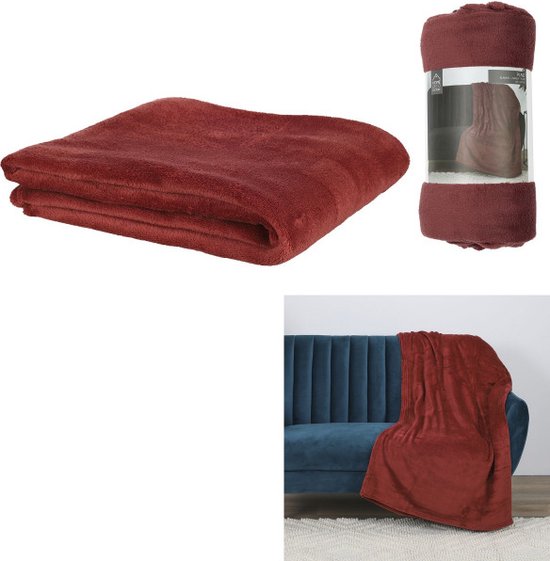 Mikrother Time Deken – Zachte Fleece Deken – Kookbestendig rood