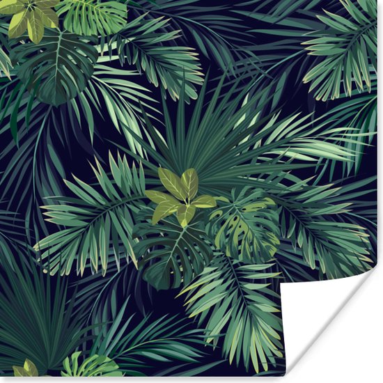 Affiche Jungle - Motifs - Feuille - 100x100 cm XXL | bol