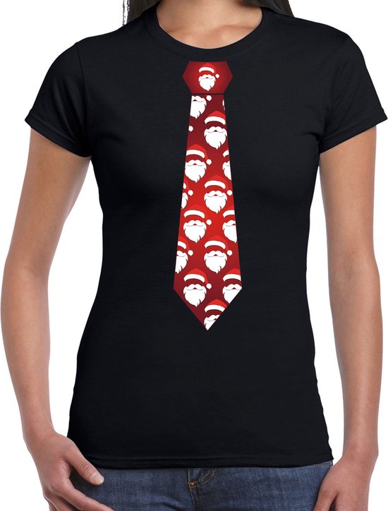 Bellatio Decorations cravate T-shirt de Noël Père Noël - chemise - femme -  noir L | bol.com