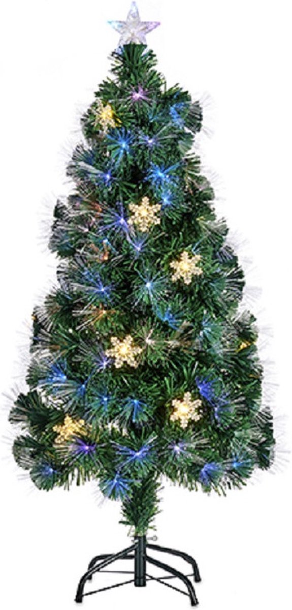 Krist+ kunst kerstboom/kunstboom - fiber optic - H90 cm - met LED gekleurde  verlichting | bol.com