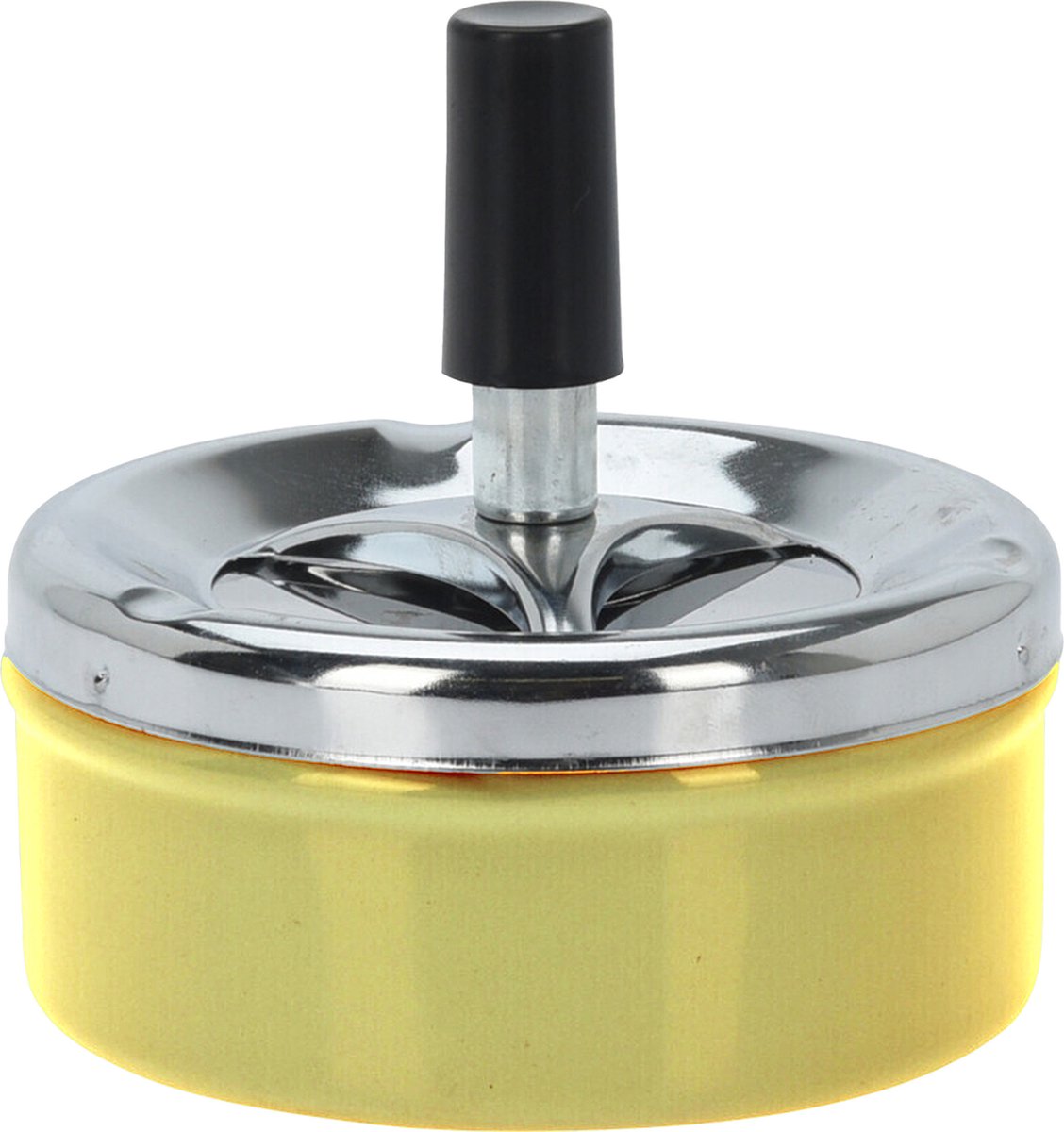 Goedkoopste Excellent Houseware Draaiasbak/drukasbak - rond metaal - 10 cm - geel