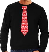 Bellatio Decorations stropdas Kersttrui/kerst sweater kerstpatroon - heren S