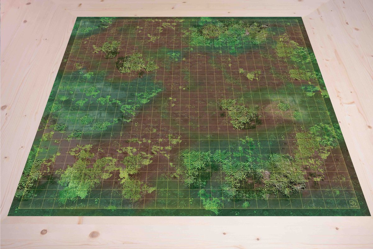 GridStuff Battlemat - Misty Marshes (80x80cm) 1 inch vakjes