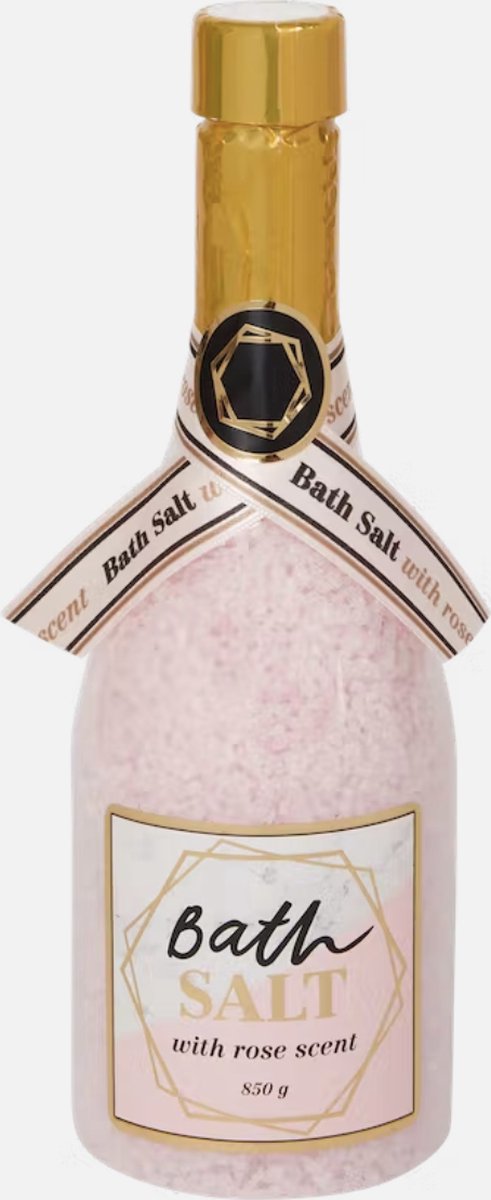 Goedkoopste Badzout | Rose Scent | Champagne fles | Zout voor in bad | 850 gr bad zout | Leuk om cadeau te geven!