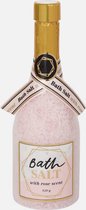 Badzout | Rose Scent | Champagne fles | Zout voor in bad | 850 gr bad zout | Leuk om cadeau te geven!