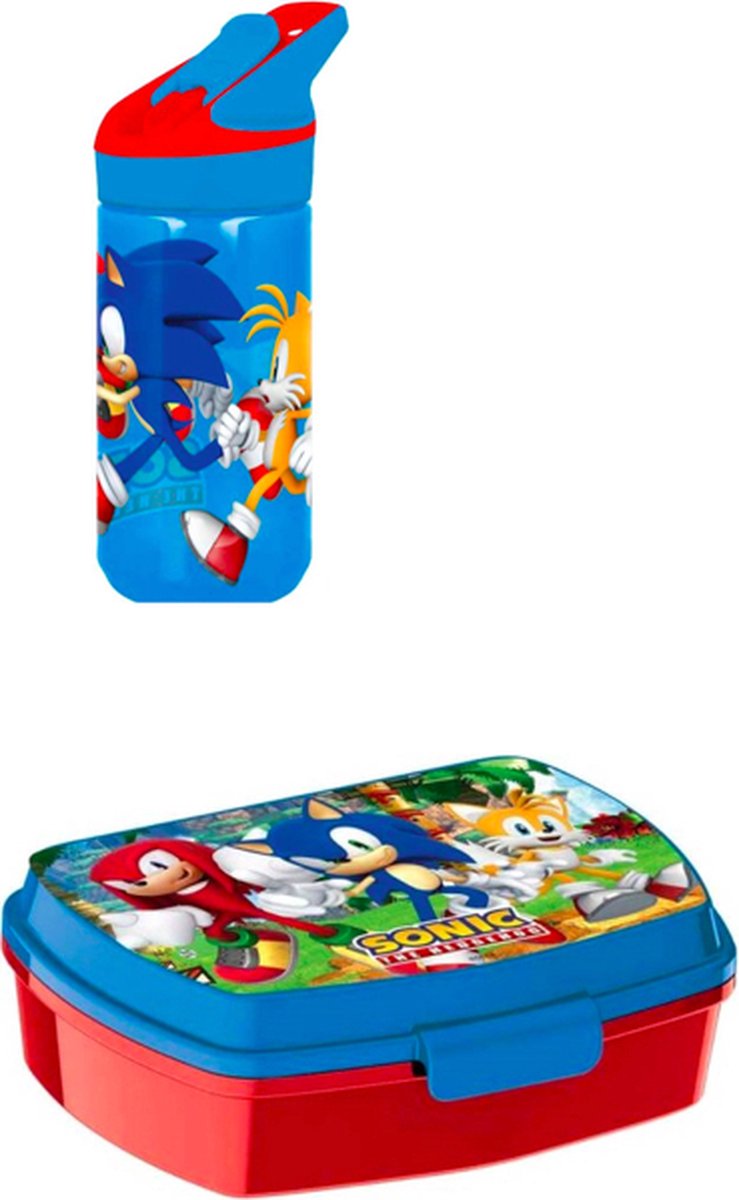 Sonic the Hedgehog brooddoos + drinkfles - 480 ml - 18 cm hoog