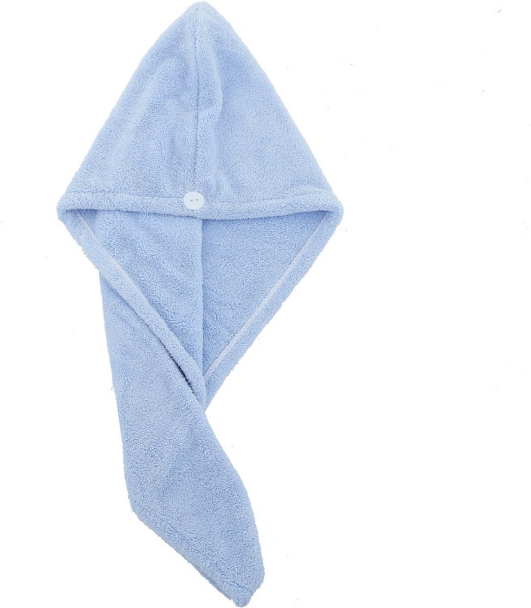 Haarhanddoek - Hoofdhanddoek - Hair towel - Sneldrogende handdoek - Haardroger - Haar handdoek -Blauw