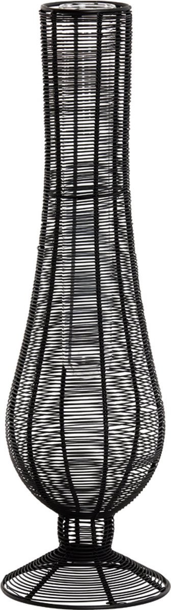 Light & Living Light&living Vaas Ø17x50 cm TUPURI mat zwart-glas helder