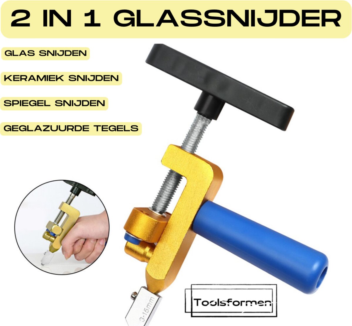 Professionele Glassnijder-snijden en breken-incl. 2 extra mesjes -Geschikt  voor... | bol.com