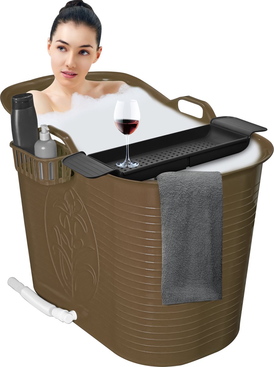 EKEO - Zitbad voor volwassenen – Bath Bucket – 200L – Mobiele badkuip – Goud