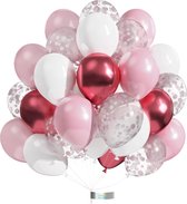 Luna Balunas 50 pièces Ballons en latex rose Confettis en Papier à l'hélium