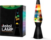 i-Total Lavalamp - Lava Lamp - Sfeerlamp - 40x11 cm - Glas/Aluminium - 30W - Transparant met gekleurde Lava - Zwart - XL2340